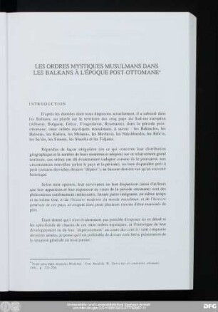 Les Ordres Mytiques Musulmans Dans Les Balkans À L'Époque Post-Ottomane