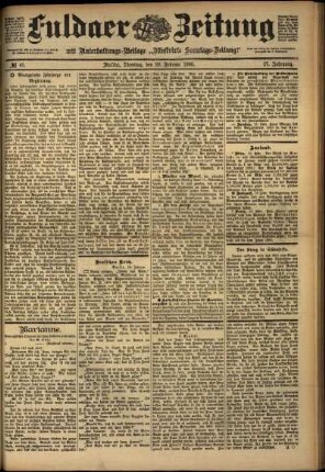 Ausgabe vom Dienstag, den 20. Februar 1900.