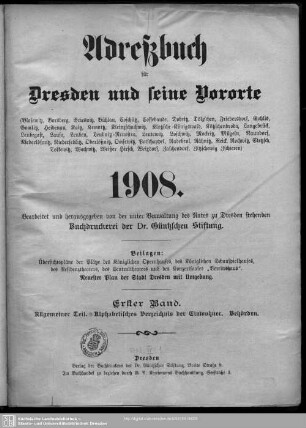 1908: Adreßbuch für Dresden und seine Vororte