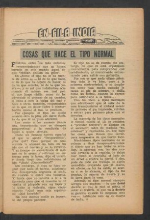 Cosas que hace el tipo normal : En fila india