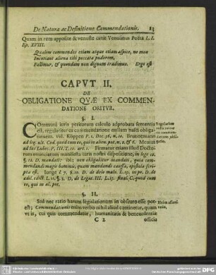 Caput II. De Obligatione Quae Ex Commendatione Oritur