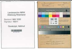 Entnazifizierung Hellmut Goralczyk , geb. 30.04.1907 (Ingenieur)