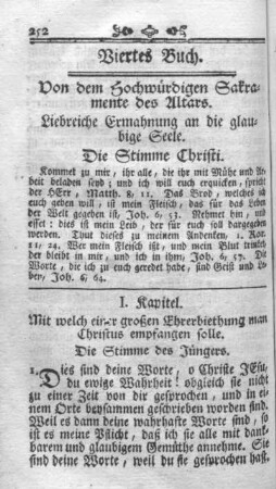 Viertes Buch. Von dem Hochwürdigen Sakramente des Altars.