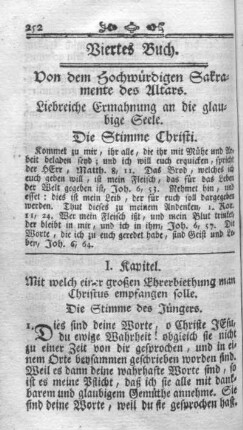 Viertes Buch. Von dem Hochwürdigen Sakramente des Altars.