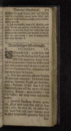 Vom heiligen Abendmahl.