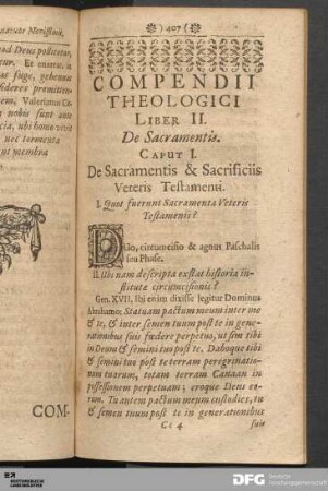 Caput I. De Sacramentis & Sacrificiis Veteris Testamenti.