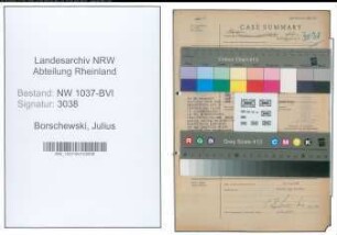 Entnazifizierung Julius Borschewski , geb. 06.06.1897 (Metallgiesser)