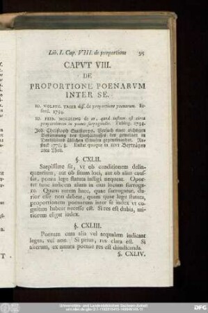 Caput VIII. De Proportione Poenarum Inter Se.