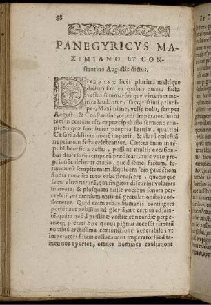 Panegyricus Maximiano Et Constantino Augustis dictus