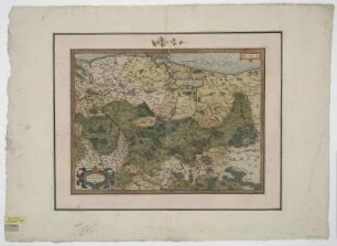 Karte von Mecklenburg, Pommern und Brandenburg, 1:910 000, Kupferstich, 1585 : [Marca Brandenburgensis et Pomerania] Marca Brandenbvrgensis & Pomerania : Cum Privilegio / Per Gerardum Mercatorem. - 1:910 000. - [Duysburgi] , [1585]. - 1 Kt. : Kupferst. ; 46 x 35 cm ; Maßstab in graph. Form (Miliaria Germanica communia). - Titelkartusche unten links