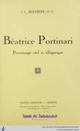Béatrice Portinari : personnage réel et allégorique