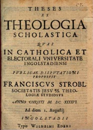 Theses ex theologia scholastica