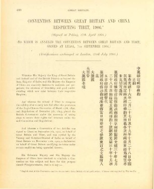Convention between Great Britian and China respecting Tibet, 1906
