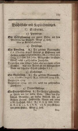 Bischöfliche und Kapitelsmünzen.