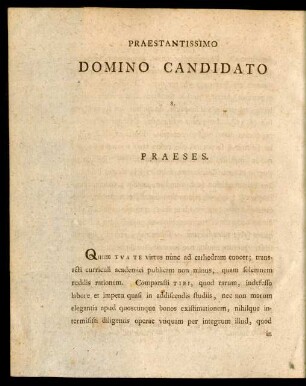 Praestantissimo Domino Candidato s. Praeses