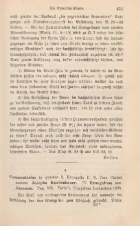 451-453 [Rezension] Knabenbauer, Josef, Evangelium secundum Ioannem