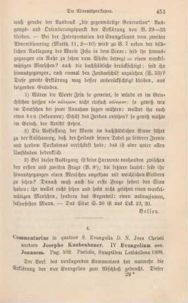 451-453 [Rezension] Knabenbauer, Josef, Evangelium secundum Ioannem