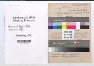 Entnazifizierung Otto Goesling , geb. 15.10.1892 (Beamter)