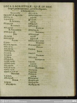 Loca S. Scripturae, Quae In Hac Exegesi parcim explicantur, partim ita allegantur, ut sensus adpareat