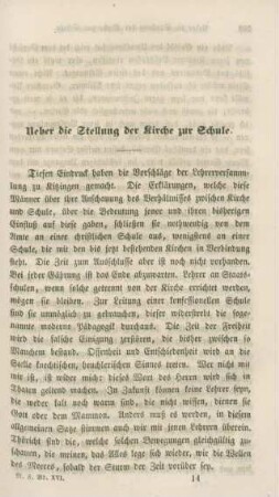201-213 Ueber die Stellung der Kirche zur Schule