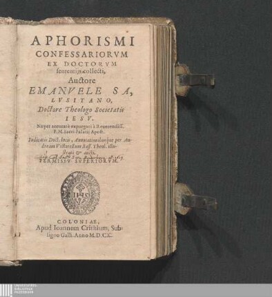 Aphorismi Confessariorvm Ex Doctorvm sententijs collecti