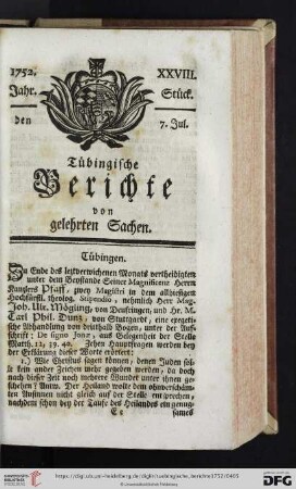 [XXVIII.-XXXI. Stück] (Juli 1752)