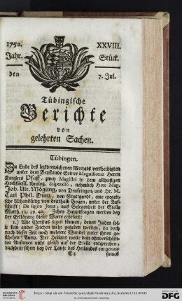 [XXVIII.-XXXI. Stück] (Juli 1752)