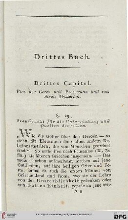 Drittes Capitel: Von der Ceres und Proserpina und von ihren Mysterien