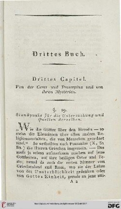 Drittes Capitel: Von der Ceres und Proserpina und von ihren Mysterien