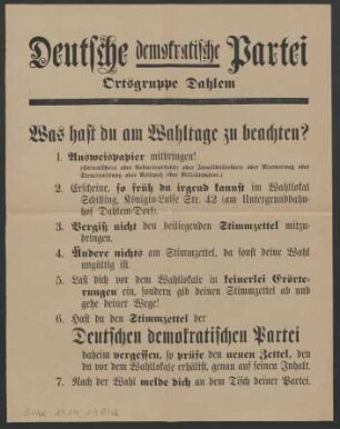 Was hast du am Wahltage zu beachten?