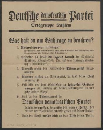 Was hast du am Wahltage zu beachten?
