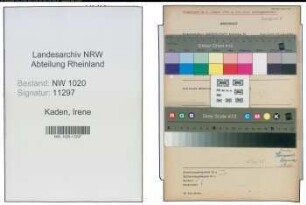 Entnazifizierung Irene Kaden , geb. 04.07.1911 (Dolmetscherin)