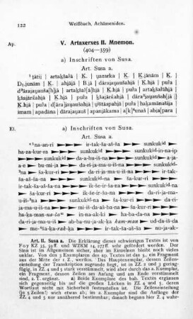 a) Inschriften von Susa