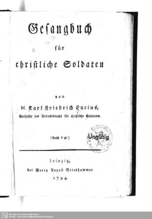 Gesangbuch für christliche Soldaten