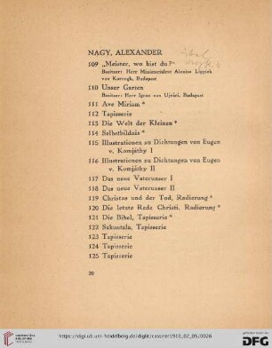 Nagy, Alexander (Nr. 109-125)