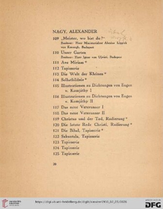 Nagy, Alexander (Nr. 109-125)