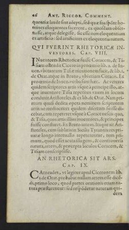 Qui Fuerint Rhetoricae Inventores. Cap. VIII.