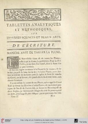 De l'écriture