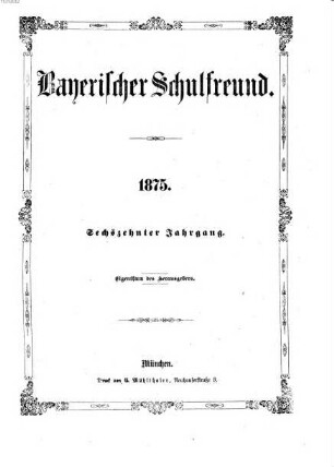Bayerischer Schulfreund. 16, 16. 1875