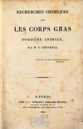 Recherches chimiques sur les corps gras d'origine animale