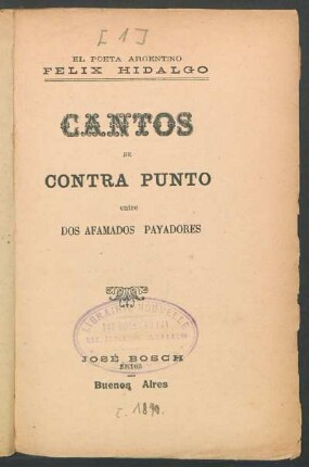 Cantos de contra punto entre dos afamados payadores