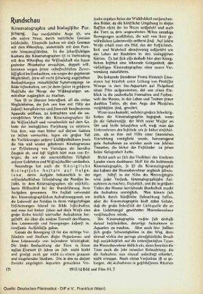 Kinematographie und biologische Forschung