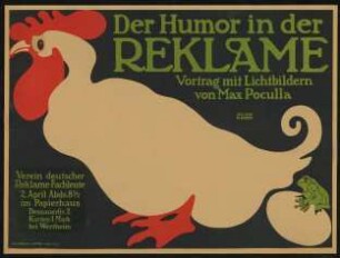 Der Humor in der Reklame. Vortrag von Max Poculla