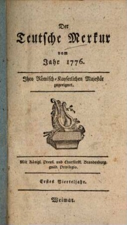 Der teutsche Merkur. 1776, 1 = Bd. 13