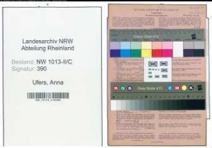 Entnazifizierung Anna Ufers , geb. 05.05.1905 (Gastwirtin)