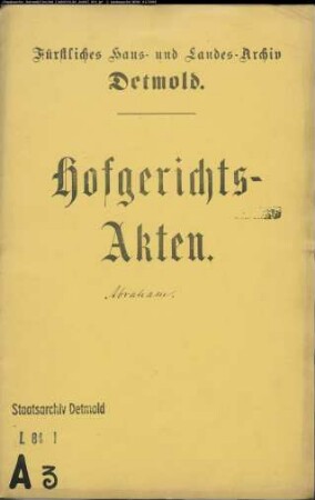 Abraham, David in Heiden - Bestätigung einer Schenkung