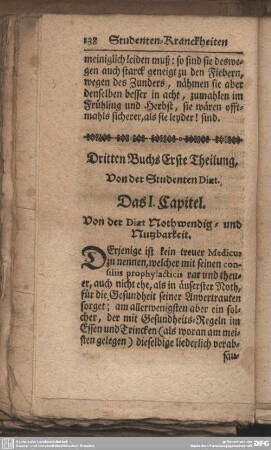 Dritten Buchs Erste Theilung, Von der Studenten Diaet