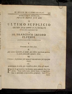 367-378, Spec. 649. De Ultimo supplicio