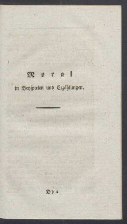 Moral in Beyspielen und Erzaehlungen.