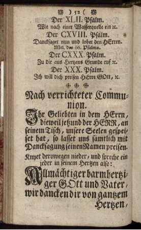 Nach verrichteter Communion